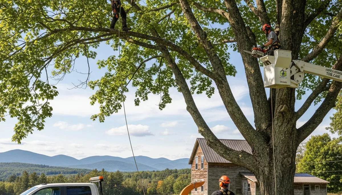 Professional tree removal service in Burlington VT safely clearing trees and debris