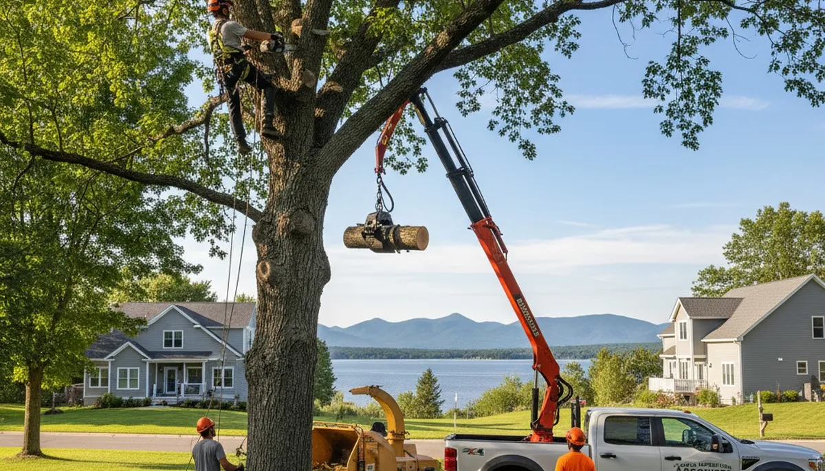 Professional tree removal service in Burlington VT safely clearing damaged trees