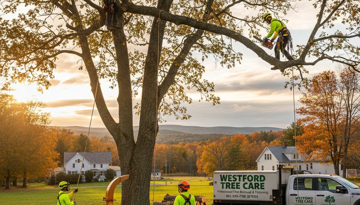 Professional tree removal service in Burlington VT with certified arborists and safety equipment